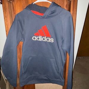 Adidas Gray Hoodie with Red Logo